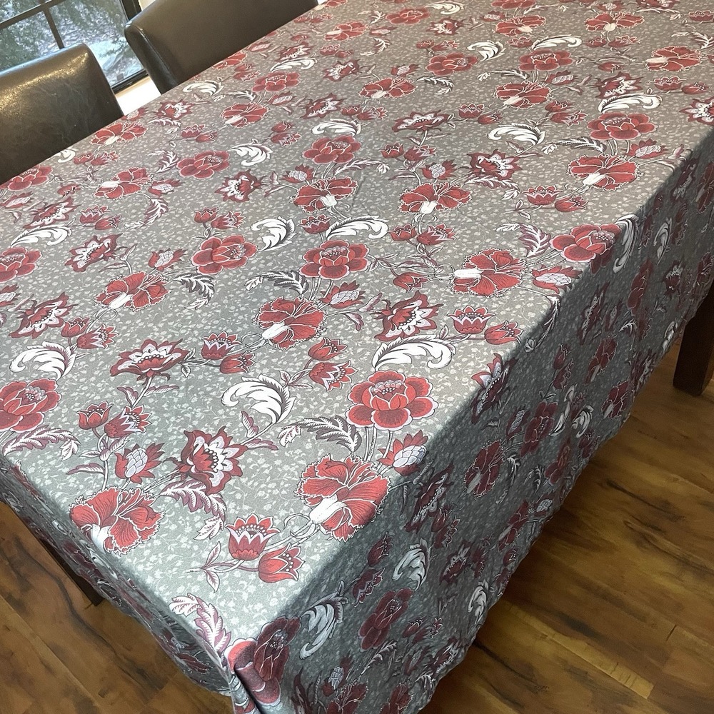 Williams Sonoma Jacobean Floral Tablecloth Rectangular 70x90 Cotton Cottagecore‎
